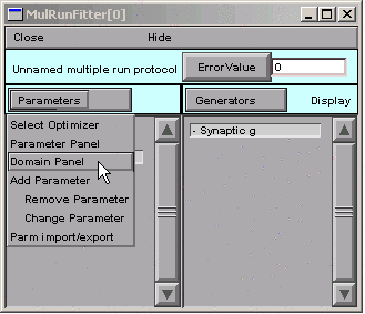 selecting to open the domain panel